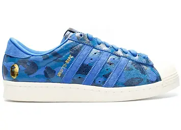 adidas Superstar 80s Undefeated Bape Blue Camo (S74775)