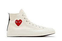Фото № 2 с приближением к товару «‎Comme des Garçons PLAY x Converse Chuck 70 High Single Heart - Milk»