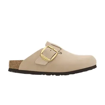 Birkenstock Women's Boston Big Buckle Nubuck Narrow Sandcastle - 1