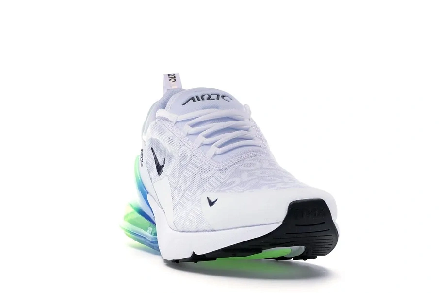 Фото № 2 с приближением к товару «‎Nike Air Max 270 White Lime Blast Photo Blue»