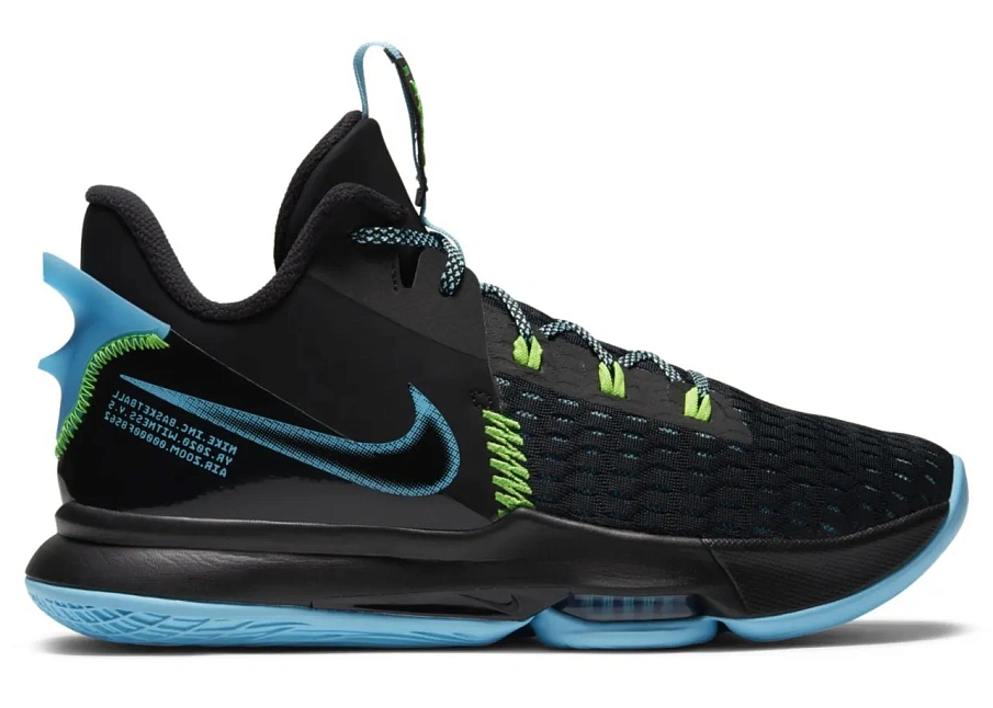 Фото № 1 с приближением к товару «‎Nike LeBron Witness 5 Black Light Blue Fury»