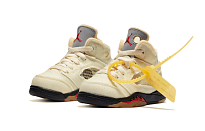 Фото № 3 с приближением к товару «‎Off-White x Air Jordan 5 "Sail" SP (TD) White»