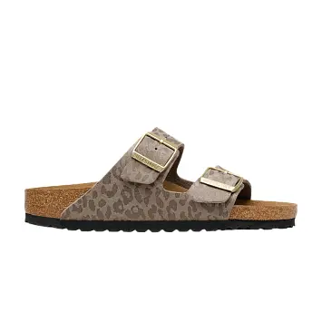 Birkenstock Women's Arizona Synthetic Sandal Leopard Grey Taupe - 1