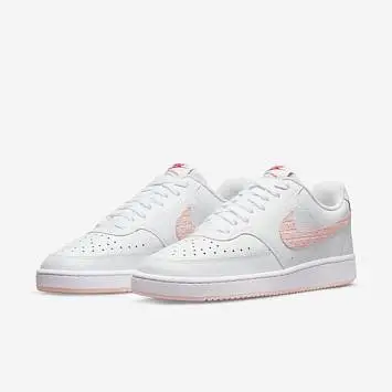 Nike Wmns Court Vision "Valentine's Day" Low-Top Sneakers WhitePink - 4