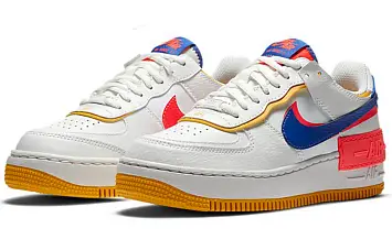 Nike Air Force 1 Shadow White Crimson Blue - 4