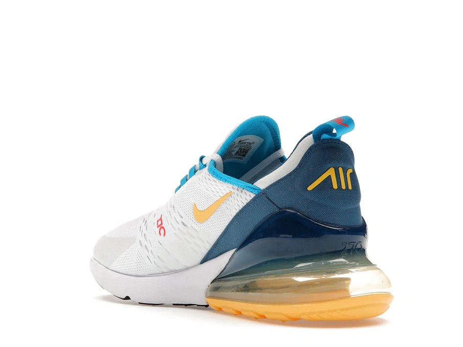 Фото № 6 с приближением к товару «‎Nike Air Max 270 White Industrial Blue Citron Pulse»