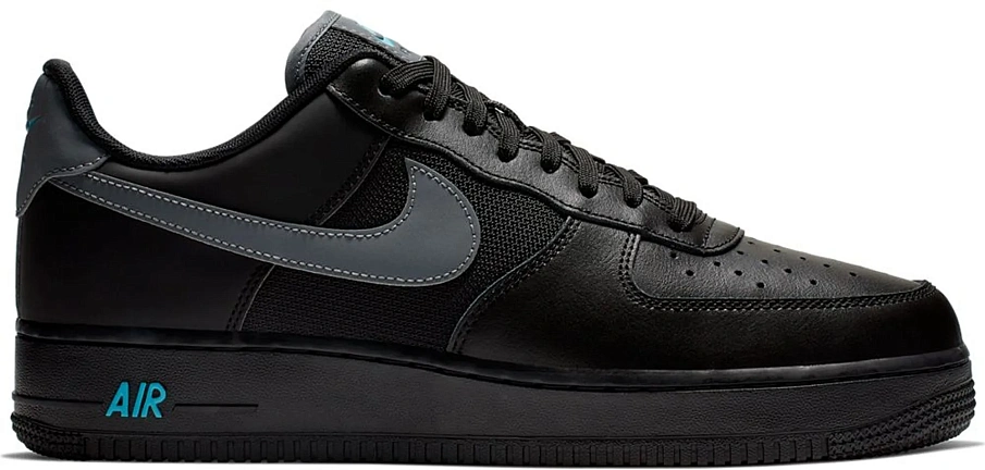Фото № 1 с приближением к товару «‎Nike Air Force 1 Low Black Blue Fury Cool Grey»