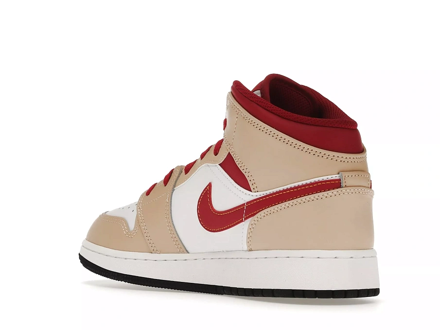 Фото № 4 с приближением к товару «‎Jordan 1 Mid Light Curry Cardinal »