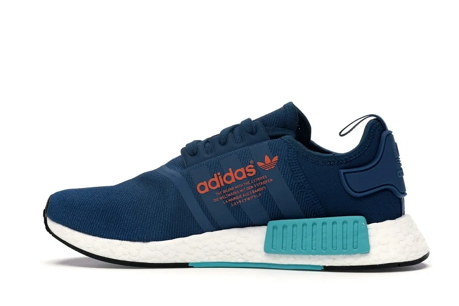 Фото № 5 с приближением к товару «‎adidas NMD R1 Blue Night Energy Orange»