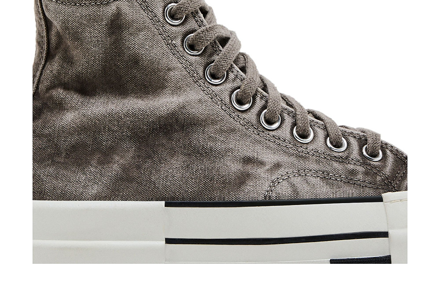 Фото № 3 с приближением к товару «‎Rick Owens x Converse DRKSHDW DBL DRKSTAR Chuck 70 High Washed Canvas Pack - Concrete»