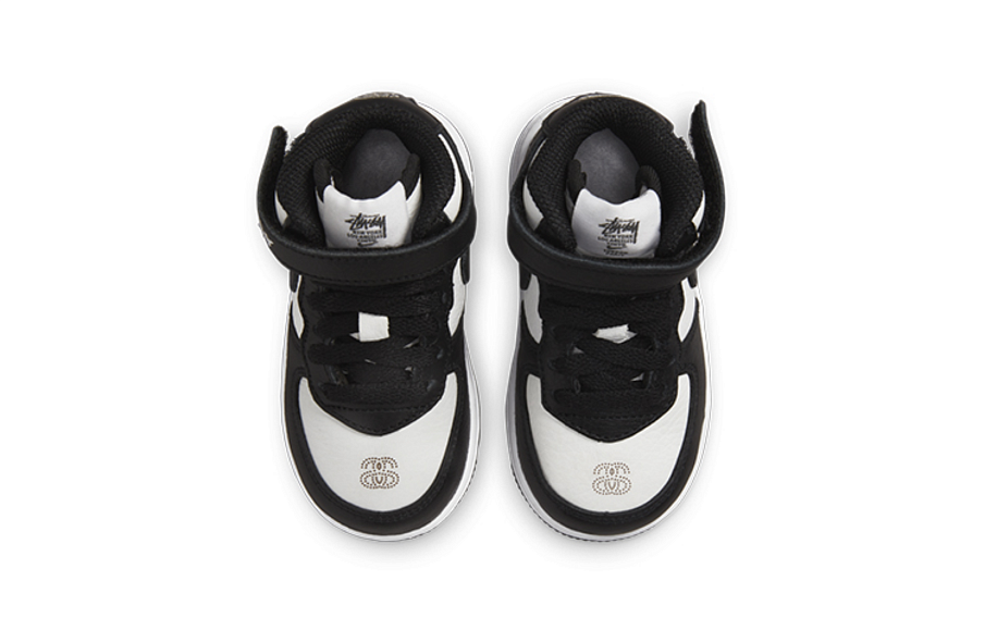 Фото № 4 с приближением к товару «‎Stussy Nike TD Air Force 1 Mid "Black and Light Bone"»