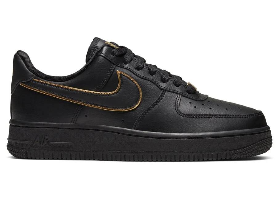 Фото № 1 с приближением к товару «‎Nike Air Force 1 Low Black Gold Swoosh»