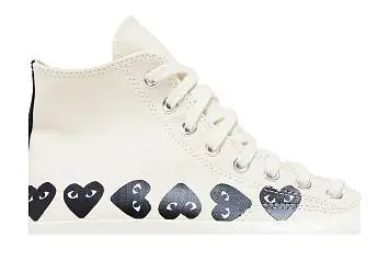 Comme des Garçons PLAY x Converse Chuck 70 High Multi Heart - Milk Black - 3