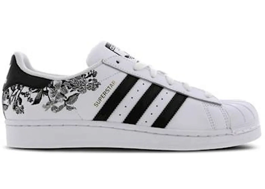 Фото № 1 с приближением к товару «‎adidas Superstar Flower Embroidery White Black »