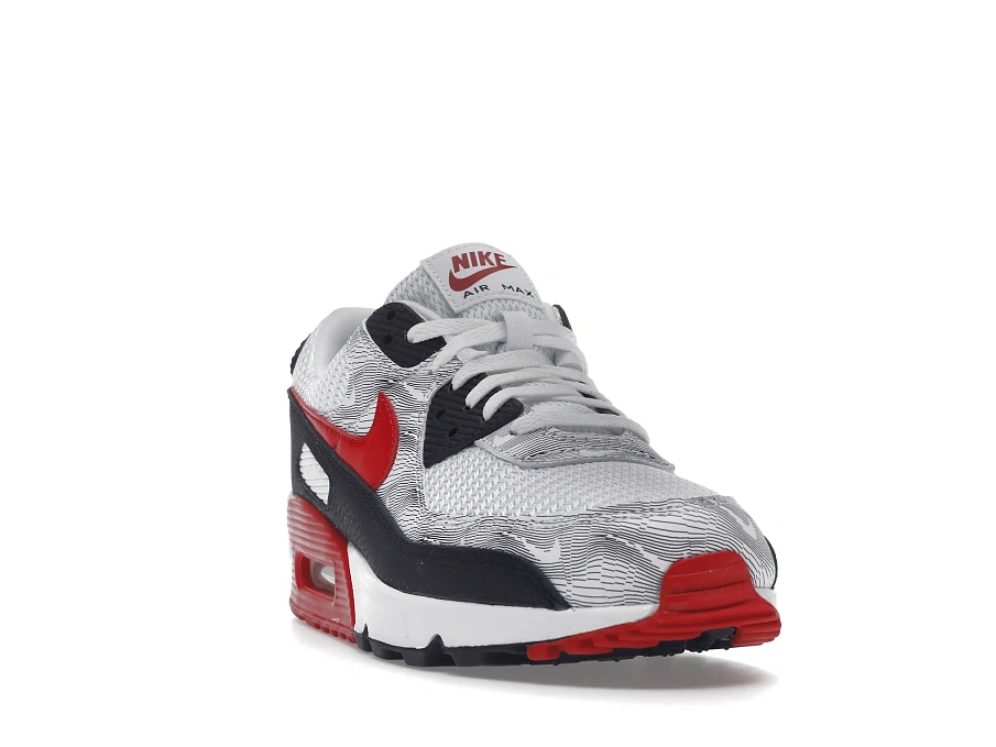Фото № 3 с приближением к товару «‎Nike Air Max 90 Topography White University Red»
