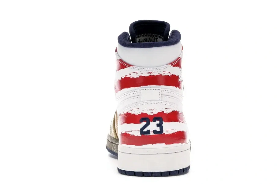 Фото № 4 с приближением к товару «‎Jordan 1 Retro Dave White Wings For the Future Gold»