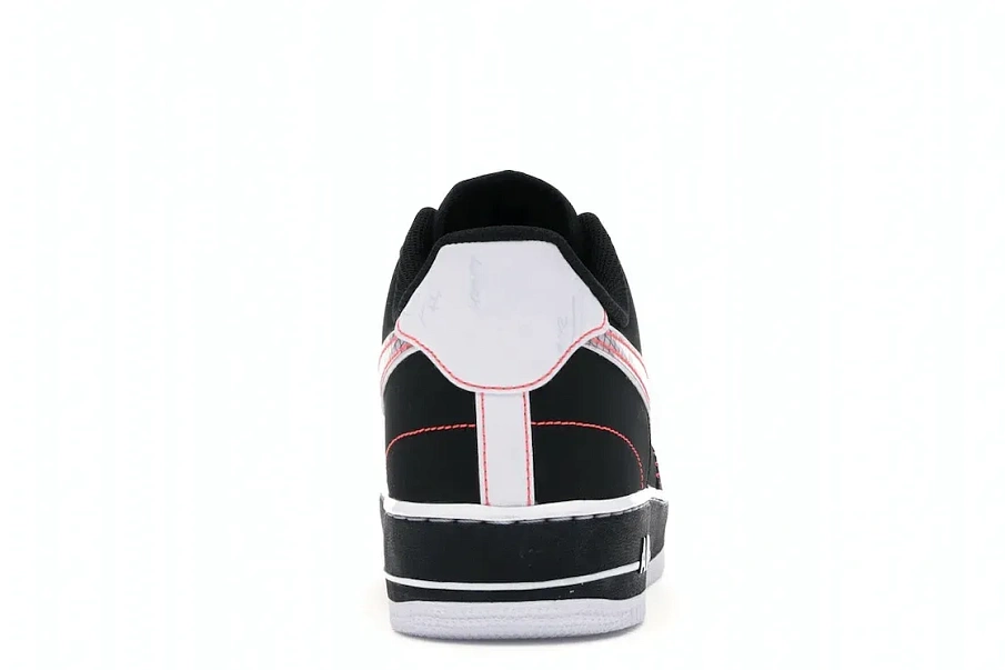 Фото № 4 с приближением к товару «‎Nike Air Force 1 Low Schematic Black White Bright Crimson»