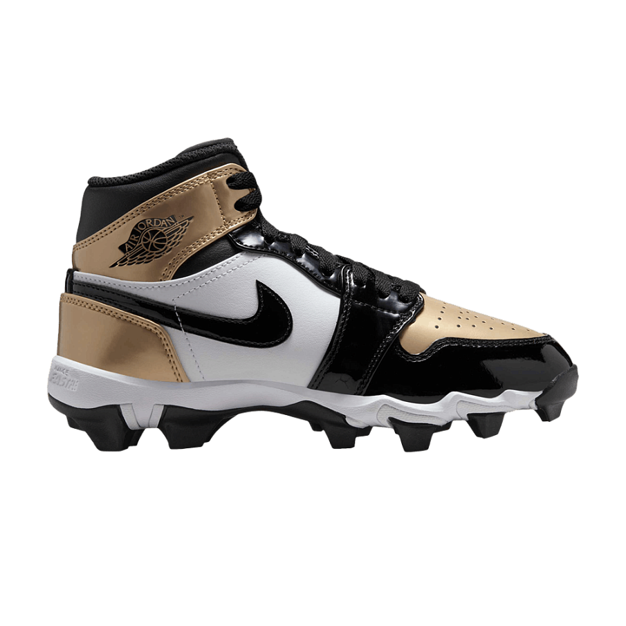Фото № 1 с приближением к товару «‎Air Jordan 1 Mid Cleat GS Gold Toe»