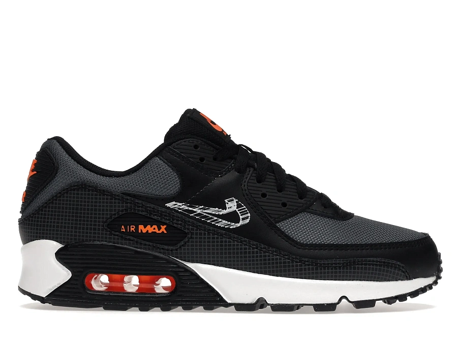 Фото № 1 с приближением к товару «‎Nike Air Max 90 3D Swoosh Black Grey Orange»