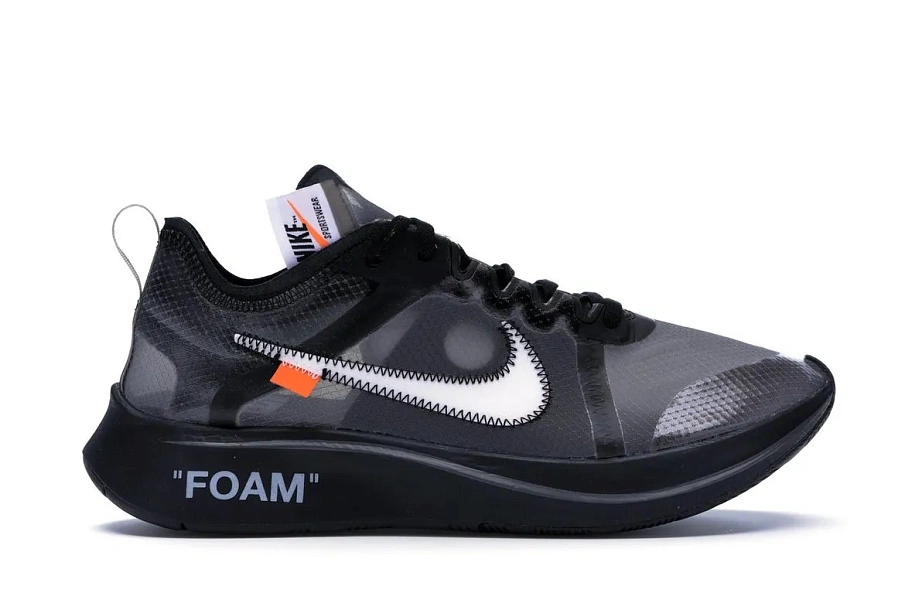 Фото № 1 с приближением к товару «‎Nike Zoom Fly Off-White Black Silver»