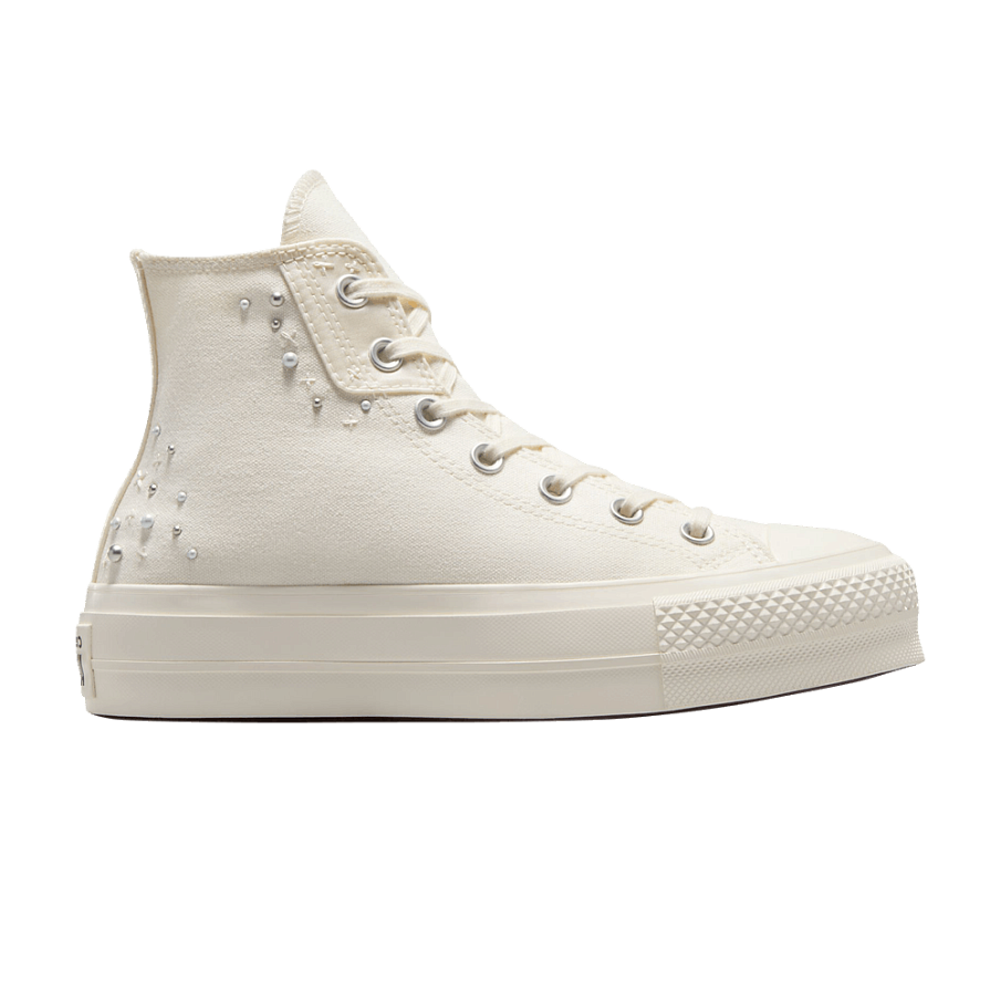 Фото № 1 с приближением к товару «‎Converse Women's Chuck Taylor All Star Lift Platform High Pearls & Studs - Egret»