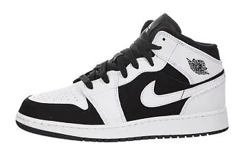 Air Jordan 1 Mid White Black (GS) - 1