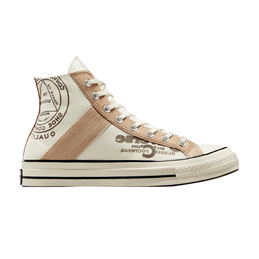 Фото № 1 с приближением к товару «‎Converse Chuck 70 Leather Overlay High Egret Champagne Tan»