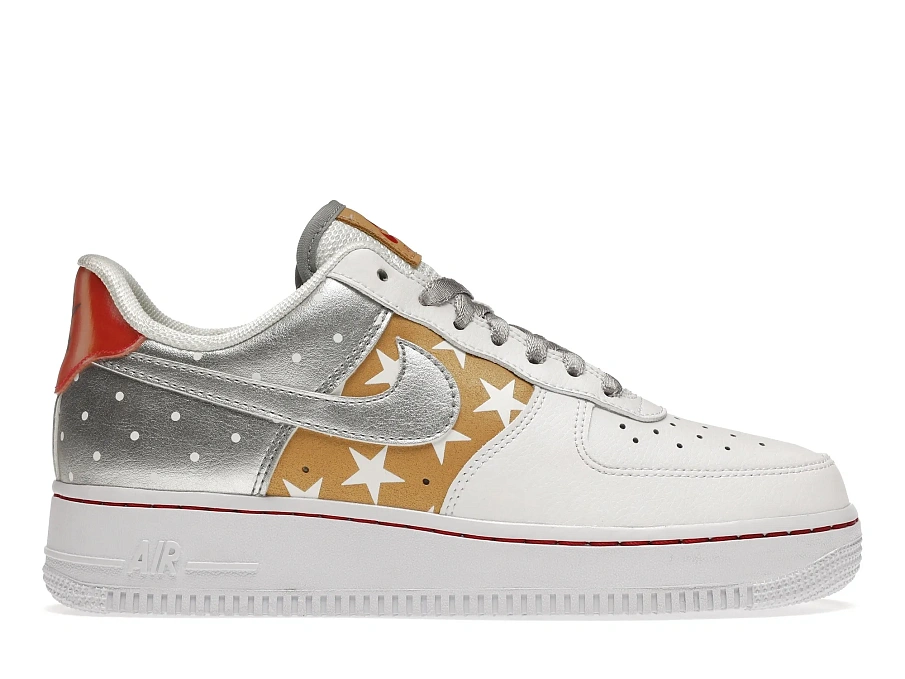 Фото № 1 с приближением к товару «‎Nike Air Force 1 Low Metallic Gold Stars »