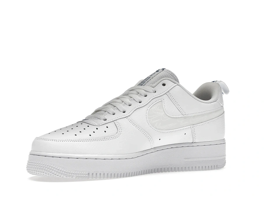 Фото № 4 с приближением к товару «‎Nike Air Force 1 Low Reflective Swoosh White Blue»