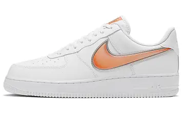 Nike Air Force 1 Low Oversized Swoosh White Orange Peel - 1