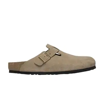 Birkenstock Boston Exquisite Suede Sandal Taupe - 1