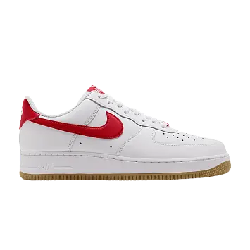 Nike Air Force 1 07 White Gum Light Brown Challenge Red