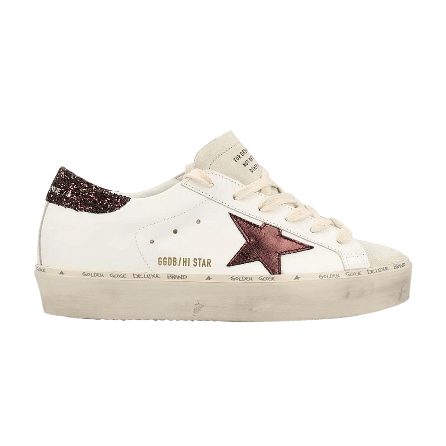 Фото № 1 с приближением к товару «‎Golden Goose Women's Hi Star Glitter Heel -White Purple»