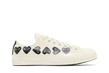 Comme des Garçons PLAY x Converse Chuck 70 Low Multi Heart - Milk Black - 2