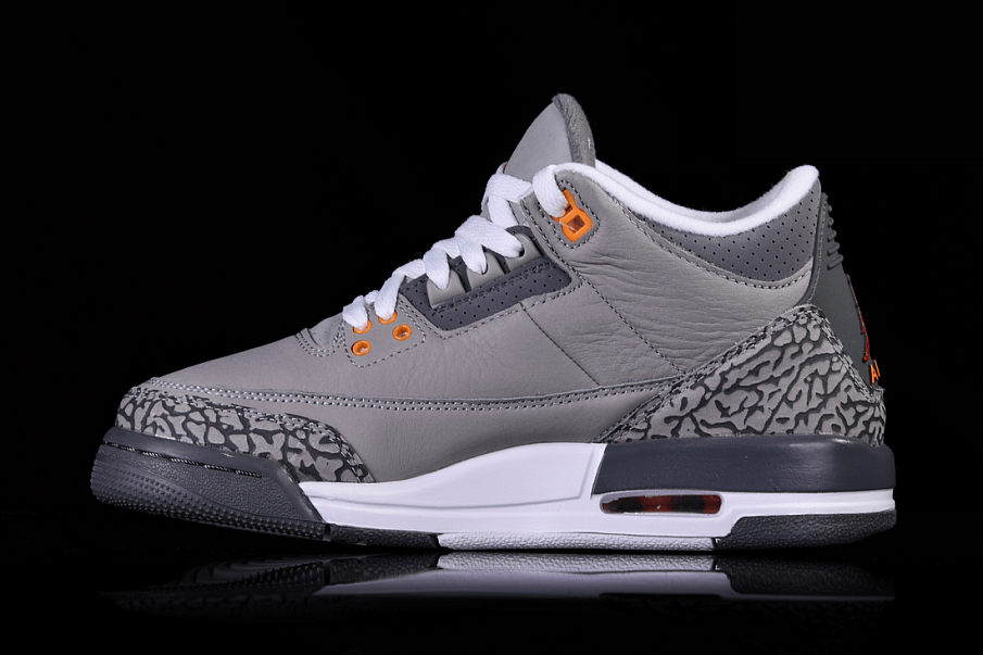 Фото № 2 с приближением к товару «‎Nike Air Jordan 3 Retro Vintage basketball shoes Cool Grey»