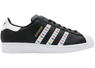 adidas Superstar Black Multi-Color Trefoil Stripes