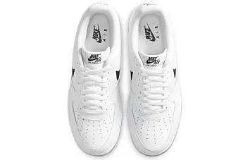 Nike Air Force 1 Low Cut Out Swoosh White Black - 4