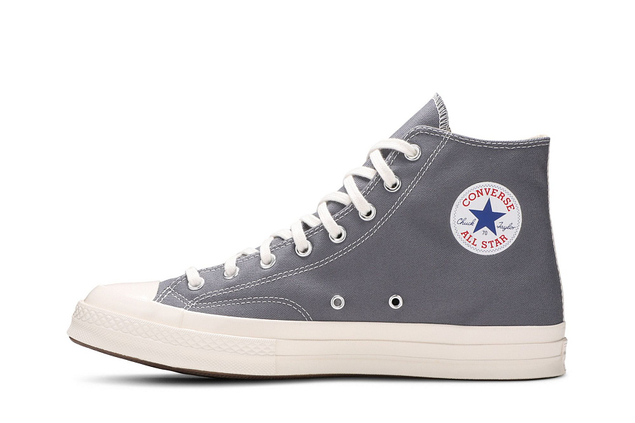 Фото № 4 с приближением к товару «‎Comme des Garçons PLAY x Converse Chuck 70 High Steel Gray»