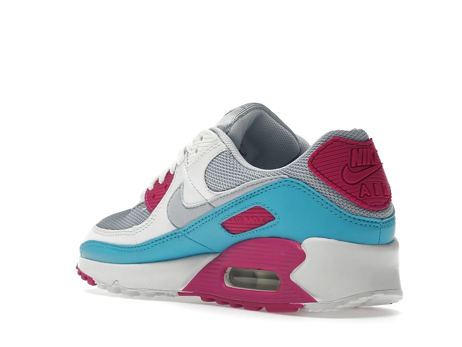 Фото № 5 с приближением к товару «‎Nike Air Max 90 White Vivid Pink Light Blue Fury »