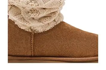 UGG Women's Classic Sweater Letter Tall Chestnut - 3