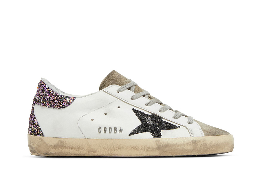 Фото № 2 с приближением к товару «‎Golden Goose Women's Superstar White Black Glitter»