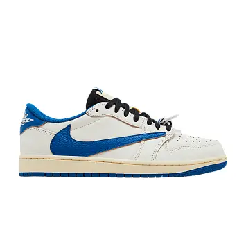 Fragment Design x Travis Scott x Air Jordan 1 Retro Low OG SP Sail Military Blue - 1