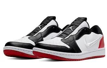 Air Jordan 1 Low Slip Vintage Basketball Shoes Black Toe - 2