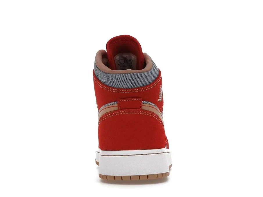 Фото № 4 с приближением к товару «‎Jordan 1 Mid Denim Red »
