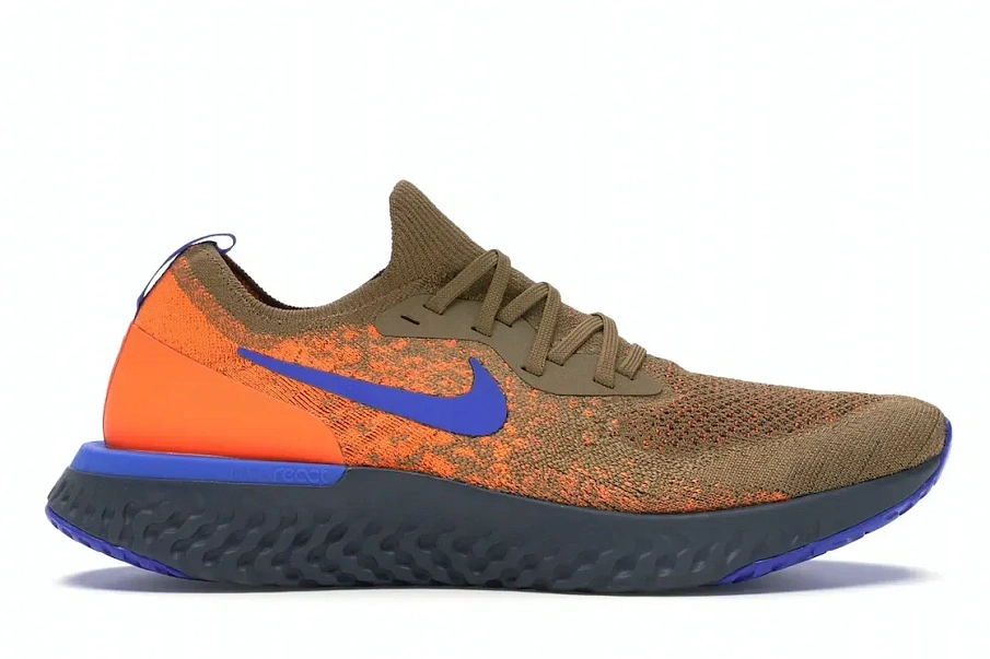 Фото № 1 с приближением к товару «‎Nike Epic React Flyknit Golden Beige Racer Blue»