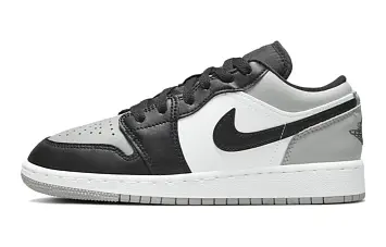 Nike Air Jordan 1 Low (GS) Vintage basketball shoes Shadow Toe Light Smoke GreyBlackWhite - 1