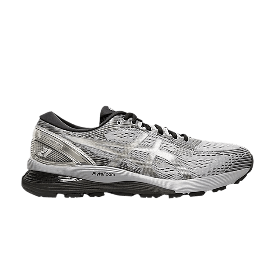 Фото № 1 с приближением к товару «‎Asics Gel Nimbus 21 Platinum Sheet Rock Silver»