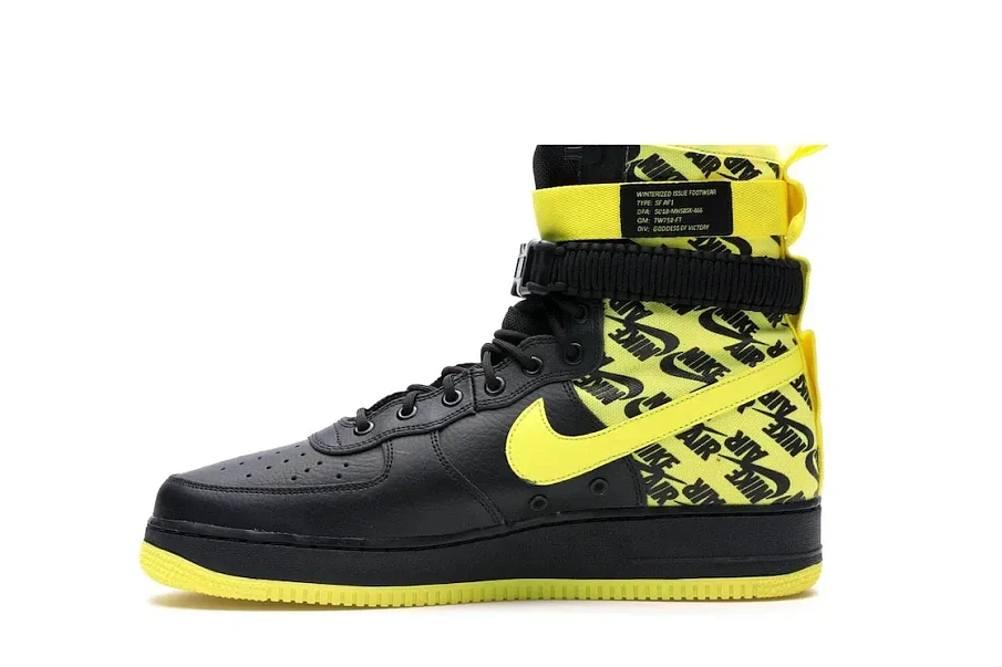 Фото № 3 с приближением к товару «‎Nike SF Air Force 1 High Black Dynamic Yellow»