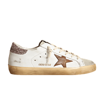 Фото № 1 с приближением к товару «‎Golden Goose Women's Superstar White Tan Pink Glitter»