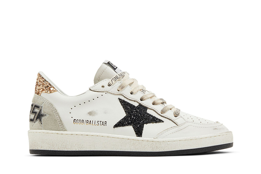 Фото № 2 с приближением к товару «‎Golden Goose Women's Ballstar White Black Gold Ice»